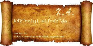 Károlyi Alfréda névjegykártya